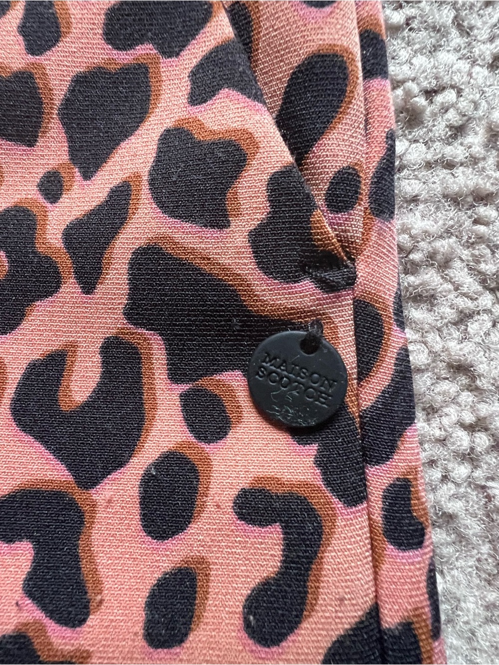 Scotch & Soda Maison Scotch Starwatcher Leopard Print Wide Leg Pants XS - Picture 5 of 14